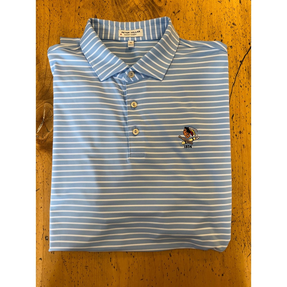 Philadelphia Cricket Club • Peter Millar Summer Comfort XL Blue Striped Polo